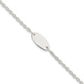 Sterling Silver Polished Childrens 6in ID Bracelet, 6 x 7.5mm