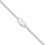 Sterling Silver Polished Childrens 6in ID Bracelet, 6 x 7.5mm view