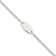 Sterling Silver Polished Childrens 6in ID Bracelet, 6 x 7.5mm