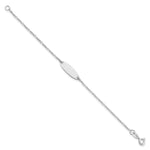 Sterling Silver Polished Childrens 6in ID Bracelet, 6 x 7mm view