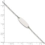 Sterling Silver Polished Childrens 6in ID Bracelet, 6 x 7mm view