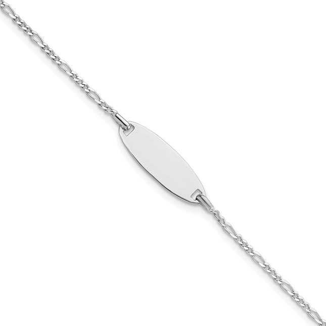 Sterling silver children's ID bracelet, 6x7mm plate, engravable