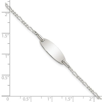 Sterling Silver Polished Childrens 6in ID Bracelet, 6 x 6.6mm