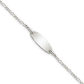 Sterling Silver Polished Childrens 6in ID Bracelet, 6 x 6.6mm