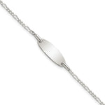 Sterling Silver Polished Childrens 6in ID Bracelet, 6 x 6.6mm view