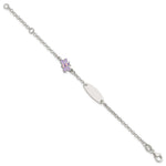 Sterling Silver Childrens Enameled Butterfly 5in Plus 1IN EXT ID Bracelet view 2