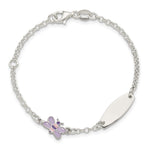 Sterling Silver Childrens Enameled Butterfly 5in Plus 1IN EXT ID Bracelet view 3