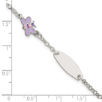 Sterling Silver Childrens Enameled Butterfly 5in Plus 1IN EXT ID Bracelet view 4