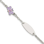 Sterling Silver Childrens Enameled Butterfly 5in Plus 1IN EXT ID Bracelet view 1