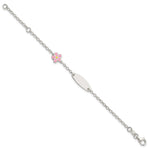 Sterling Silver Childrens Enameled Flower 5in Plus 1IN EXT ID Bracelet view 2