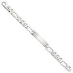 Sterling Silver 8.5in Figaro ID Bracelet view 3