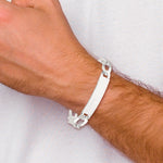 Sterling Silver 8.5in Figaro ID Bracelet view 4