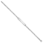 Sterling Silver Rhodium-plated 6. Hearts Children's ID Bracelet view 3