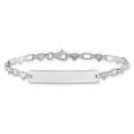 Sterling Silver Rhodium-plated 6. Hearts Children's ID Bracelet view 2