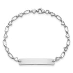 Sterling Silver Rhodium-plated 6. Hearts Children's ID Bracelet view 4