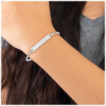 Sterling Silver Rhodium-plated 6. Hearts Children's ID Bracelet view 5