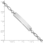 Sterling Silver Rhodium-plated 6. Hearts Children's ID Bracelet view 6