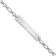 Sterling Silver Rhodium-plated 6. Hearts Children's ID Bracelet