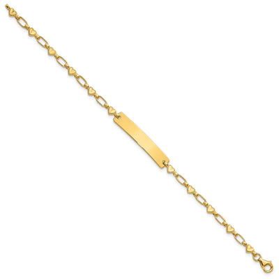 Sterling Silver Gold-tone Hearts Children's ID Bracelet