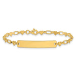 Sterling Silver Gold-tone 6. Hearts Children's ID Bracelet view 2