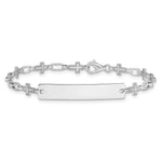 Sterling Silver Rhodium-plated 6. Cross Children's ID Bracelet view 2