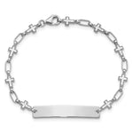 Sterling Silver Rhodium-plated 6. Cross Children's ID Bracelet view 4