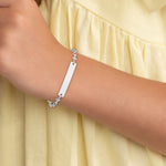 Sterling Silver Rhodium-plated 6. Cross Children's ID Bracelet view 5