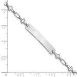 Sterling Silver Rhodium-plated 6. Cross Children's ID Bracelet view 6