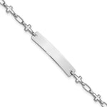 Sterling Silver Rhodium-plated 6. Cross Children's ID Bracelet view 1