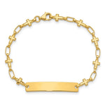 Sterling Silver Gold-tone 6. Cross Children's ID Bracelet view 4