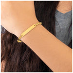 Sterling Silver Gold-tone 6. Cross Children's ID Bracelet view 5