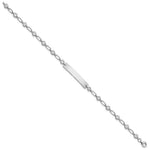 Sterling Silver Rhodium-plated 7. Bezel CZ ID Bracelet view 3