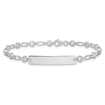 Sterling Silver Rhodium-plated 7. Bezel CZ ID Bracelet view 2