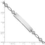 Sterling Silver Rhodium-plated 7. Bezel CZ ID Bracelet view 6