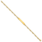 Sterling Silver Gold-tone 7. Bezel CZ ID Bracelet view 3