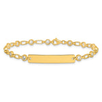 Sterling Silver Gold-tone 7. Bezel CZ ID Bracelet view 2