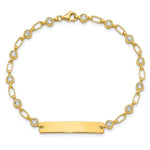 Sterling Silver Gold-tone 7. Bezel CZ ID Bracelet view 4