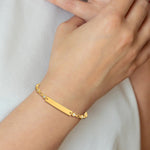 Sterling Silver Gold-tone 7. Bezel CZ ID Bracelet view 5