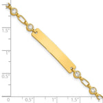 Sterling Silver Gold-tone 7. Bezel CZ ID Bracelet view 6