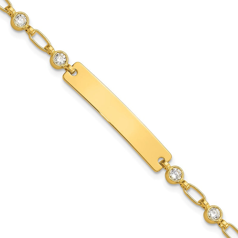 Sterling silver cubic zirconia ID bracelet