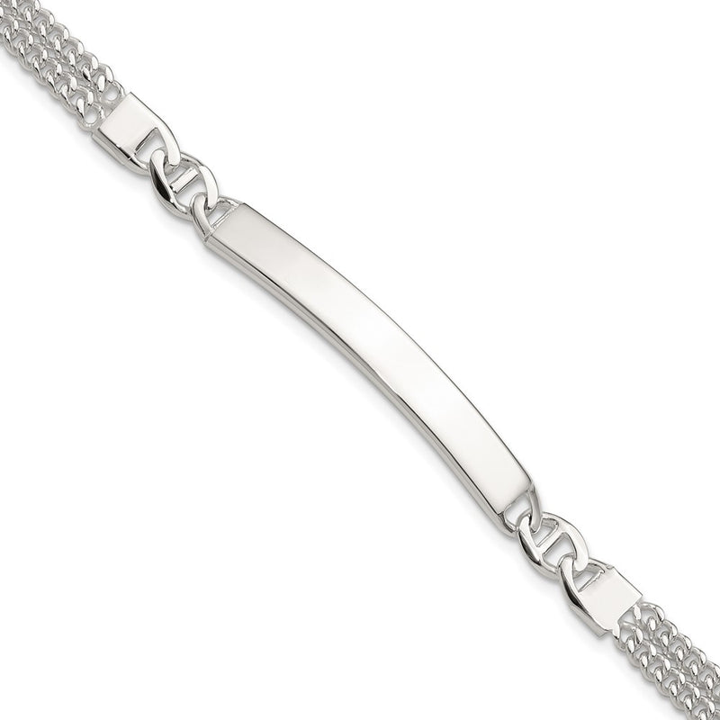 Sterling silver curb link ID bracelet