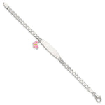Sterling Silver Polished and Enameled Butterfly Children's ID Bracelet view 3