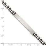 Sterling Silver Antiqued Brushed Fancy Box Link 6.00 x Rectangle Plate ID Bracelet view 5