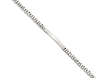 Sterling Silver Polished Fancy Link Mens ID Bracelet (Style QID260-8)