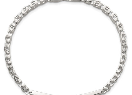 Sterling Silver Polished Fancy Link Mens ID Bracelet (Style QID260-8)