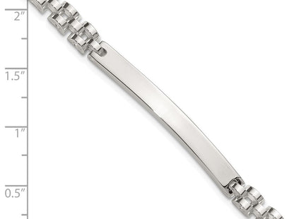 Sterling Silver Polished Fancy Link Mens ID Bracelet (Style QID260-8)