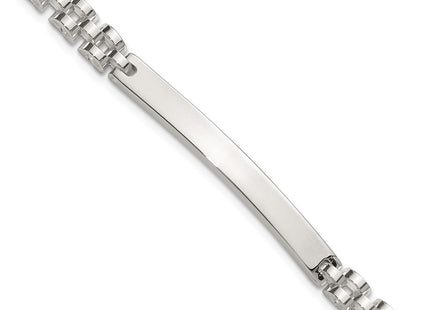 Sterling Silver Polished Fancy Link Mens ID Bracelet (Style QID260-8)