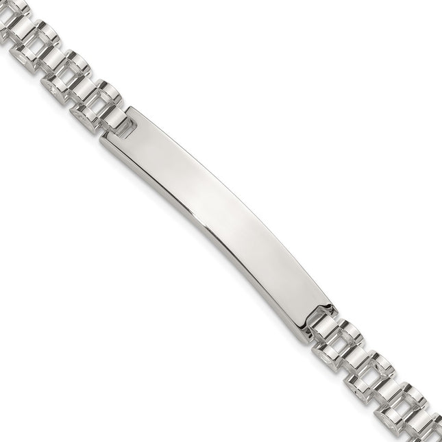 Sterling silver ID bracelet, 8x6.6mm plate