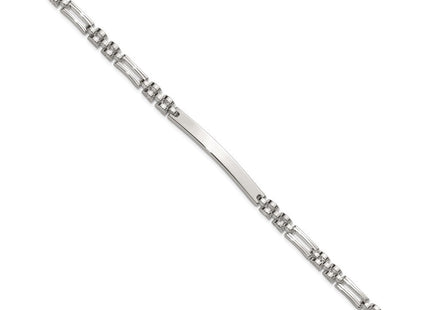 Sterling Silver Polished Fancy Link 7. ID Bracelet (Style QID262-7.5)
