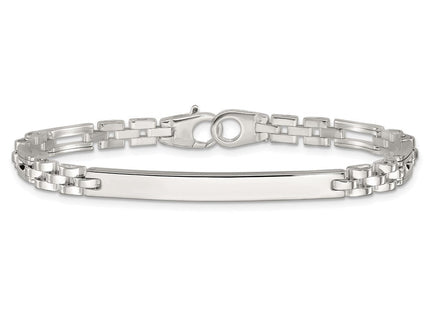 Sterling Silver Polished Fancy Link 7. ID Bracelet (Style QID262-7.5)